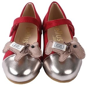 Girls Mary Jane Casual Slip On Ballerina Red Flat